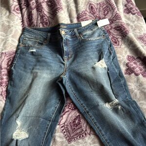 Maurices Blue Distressed Boyfriend Jeans